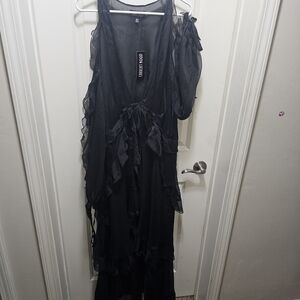 Current Mood Black Textured Dress